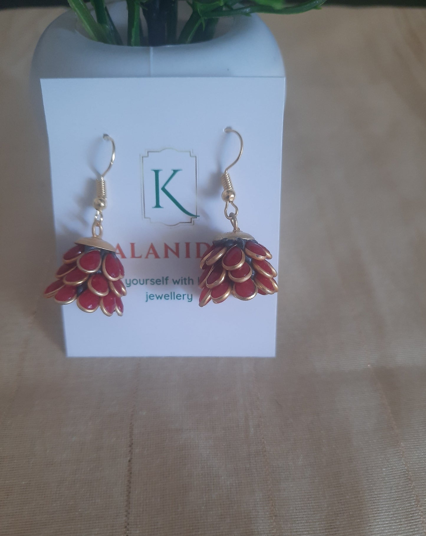 Red Zumki Earings