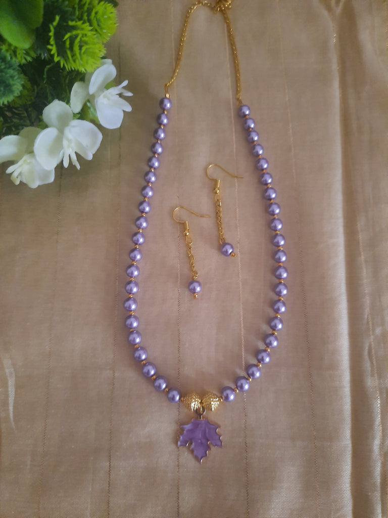 Purple Colour Beads Necklace