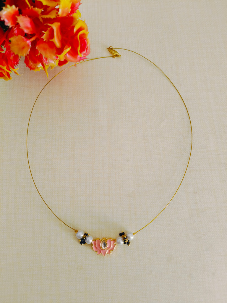 Lotus Pendant Arial Necklace