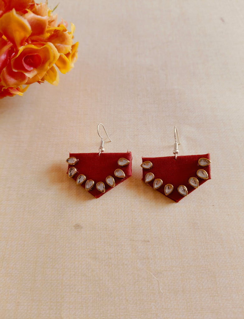 Brown fabric earings