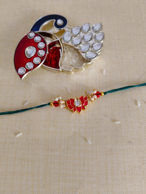 Lotus Kundan Rakhi