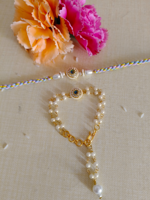 Round Kundan Bhai Bhabhi Rakhi